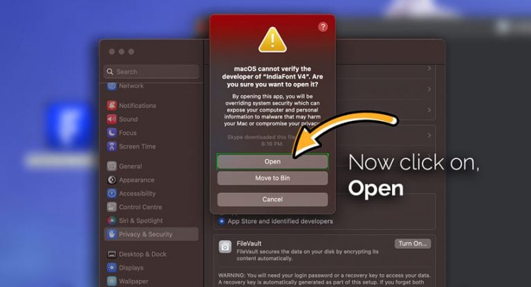 Click Open to Confirm