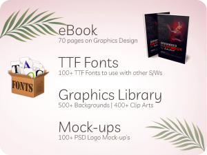 Designer's Essential bundle from IndiaFont which includes: eBook, TTF Fonts, Graphics Library, Mockups.